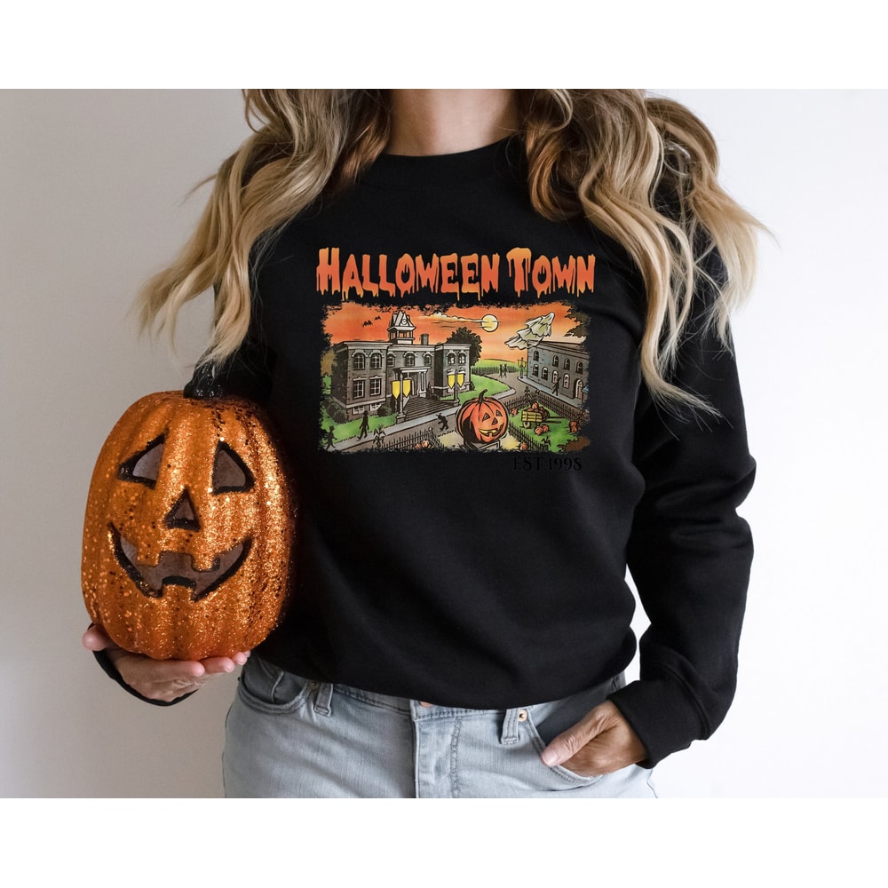 Vintage Halloweentown Sweatshirt, Disney Halloween Hoodie, 2023 Halloween Party Shirt, Fall Pumpkin Shirt, Spooky Halloweentown Sweater - 1.jpg