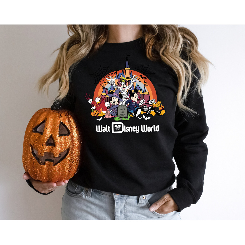 Vintage Walt Disney World Halloween Sweatshirt, Disneyworld Halloween Hoodie, Mickey And Friends Halloween Shirt, Disney Family Matching - 1.jpg