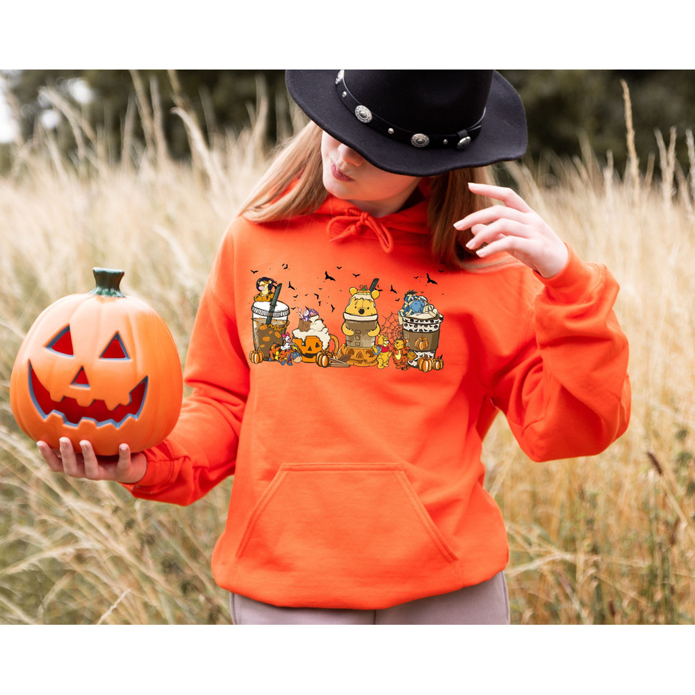 Winnie The Pooh Halloween Sweatshirt, Winnie The Pooh Hoodie, Boba Sweatshirt, Latte Sweat, Coffee Lover Shirt, Witchy Shirt, Halloween Gift - 1.jpg
