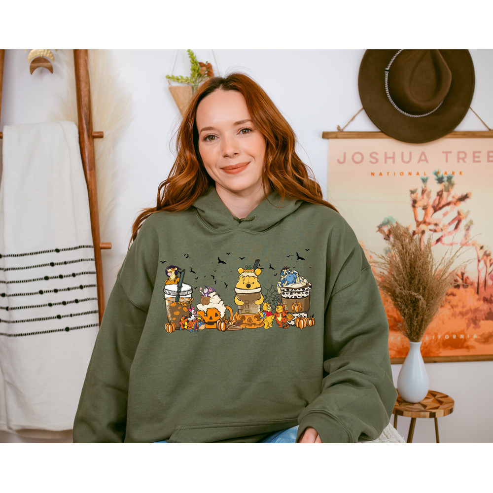 Winnie The Pooh Halloween Sweatshirt, Winnie The Pooh Hoodie, Boba Sweatshirt, Latte Sweat, Coffee Lover Shirt, Witchy Shirt, Halloween Gift - 2.jpg