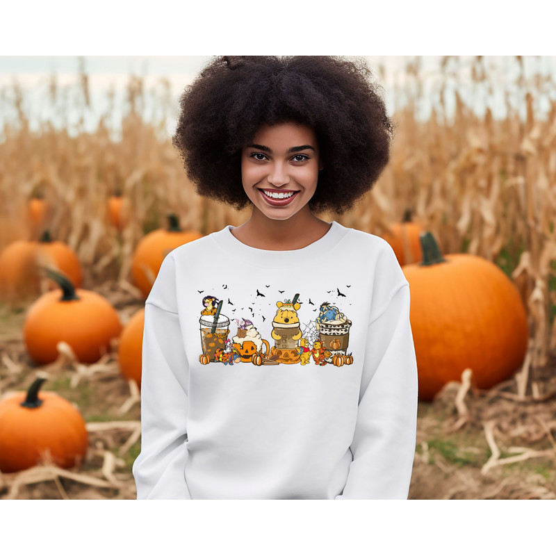 Winnie The Pooh Halloween Sweatshirt, Winnie The Pooh Hoodie, Boba Sweatshirt, Latte Sweat, Coffee Lover Shirt, Witchy Shirt, Halloween Gift - 3.jpg