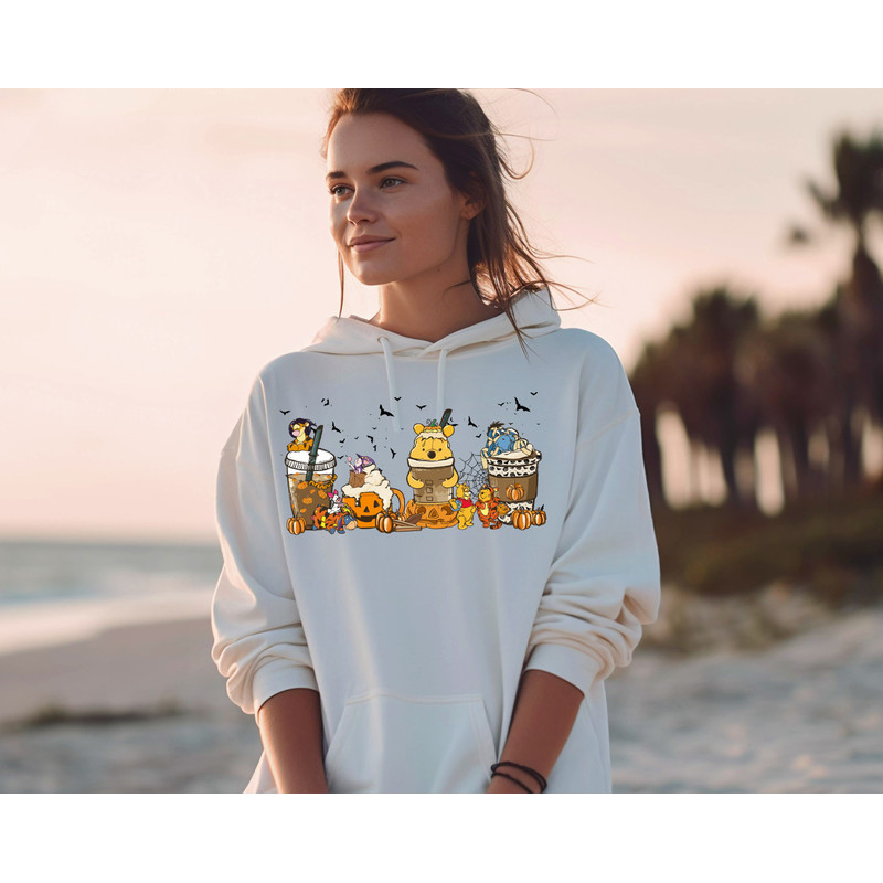 Winnie The Pooh Halloween Sweatshirt, Winnie The Pooh Hoodie, Boba Sweatshirt, Latte Sweat, Coffee Lover Shirt, Witchy Shirt, Halloween Gift - 4.jpg