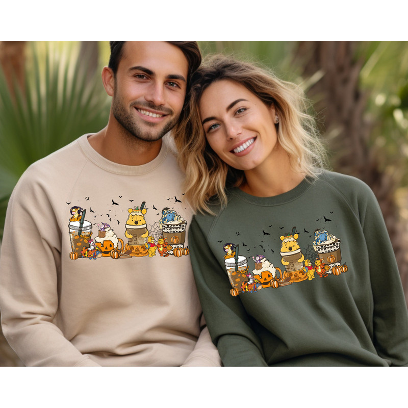 Winnie The Pooh Halloween Sweatshirt, Winnie The Pooh Hoodie, Boba Sweatshirt, Latte Sweat, Coffee Lover Shirt, Witchy Shirt, Halloween Gift - 5.jpg