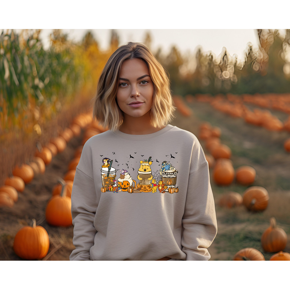Winnie The Pooh Halloween Sweatshirt, Winnie The Pooh Hoodie, Boba Sweatshirt, Latte Sweat, Coffee Lover Shirt, Witchy Shirt, Halloween Gift - 6.jpg