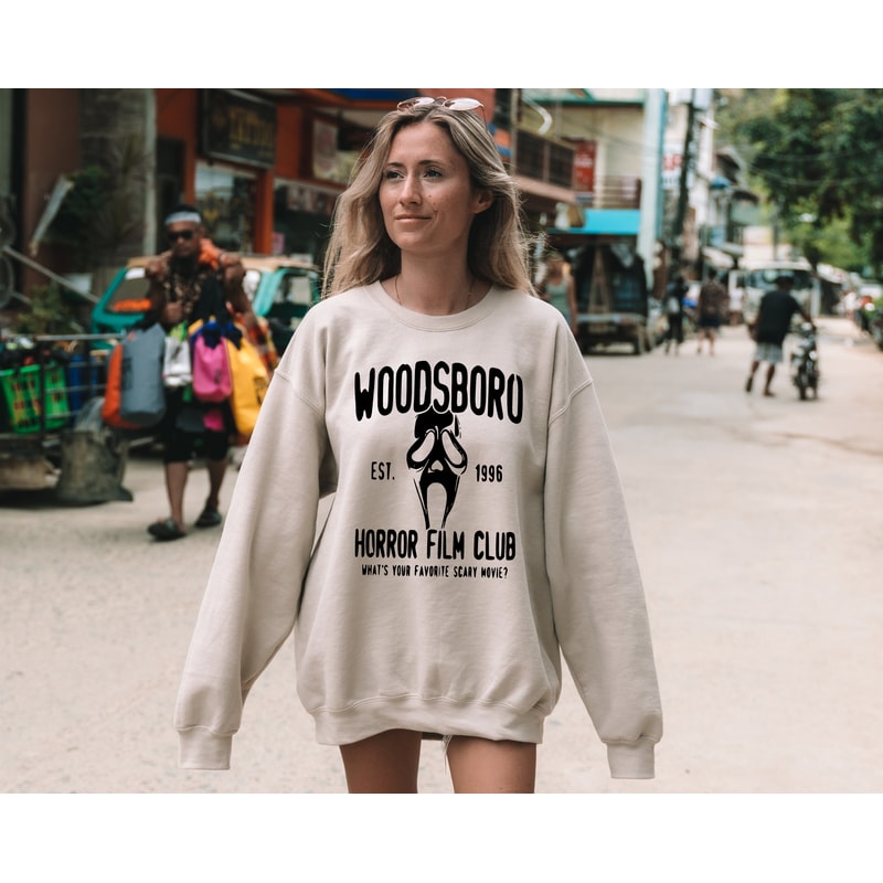 Woodsboro Horror Film Club Sweatshirt, Scary Movie Hoodie, Spooky Halloween Theme Top, Horror Film Fan Sweater, Halloween Celebration Shirt - 5.jpg