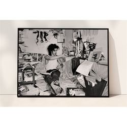 nick cave poster, black and white, music studio decor, vintage poster, nick cave print, digital download, teen boy room