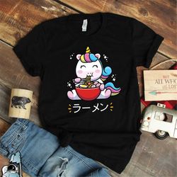 ramen unicorn, ramen shirt, ramen gifts, japanese unicorn shirt, japanese ramen unicorn gifts, ramen noodles tshirt, jap