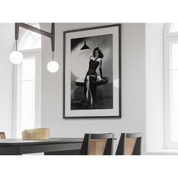 ava gardner print, vintage movie poster, ava gardner poster, movie print, antique photos, old hollywood, home decor, wal