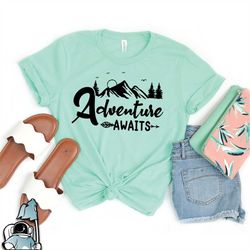 adventure awaits shirt  travel, hiking, and summer vacation tshirt gift
