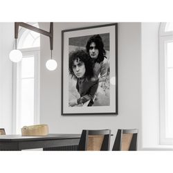 T Rex Trex Marc Bolan Amsterdam, Black and White, Vintage Photography, Retro Wall Art, Music Poster, Rock Band, 1960 Dec