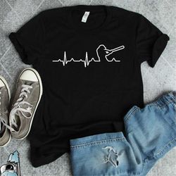 baseball player heartbeat shirt sports team player or coach gift tshirt
