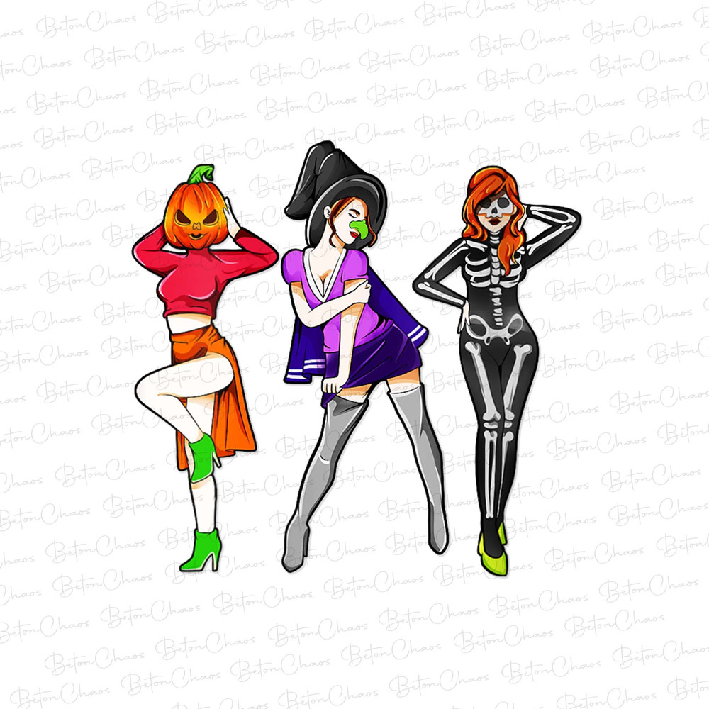 90s Halloween PNG, Lets go Girls Horror Girls Digital Download, Retro Halloween Ghouls PNG, Vintage Halloween PNG - 1.jpg
