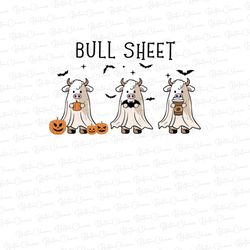 Bull Sheet PNG, Halloween Png, Bull Png, Ghost Cows Png, Funny Cow Png, Fall Png, Cow Lover Png, Spo