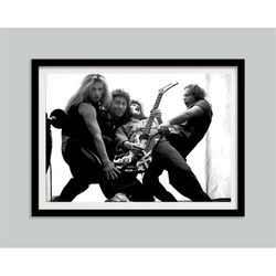 Van Halen Poster, Black and White, Vintage Photography, Retro Wall Art, Rock Band, Music Studio Decor, Printable Wall Ar