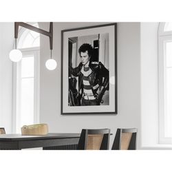 Sid Vicious Poster, Sex Pistols, Black and White, Retro Wall Art, Vintage Photography Print, Rock Band Poster, Music Wal
