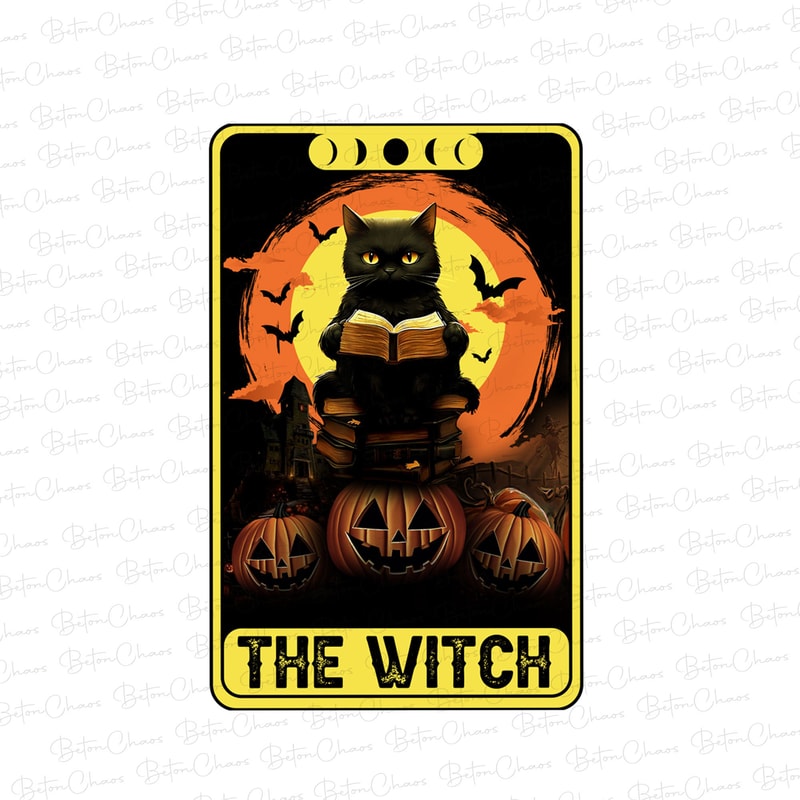 Halloween Black Cat PNG, Witch Cat PNG, Halloween Shirt For Cat Lover, Cat PNG download, Sublimation print for Halloween - 1.jpg