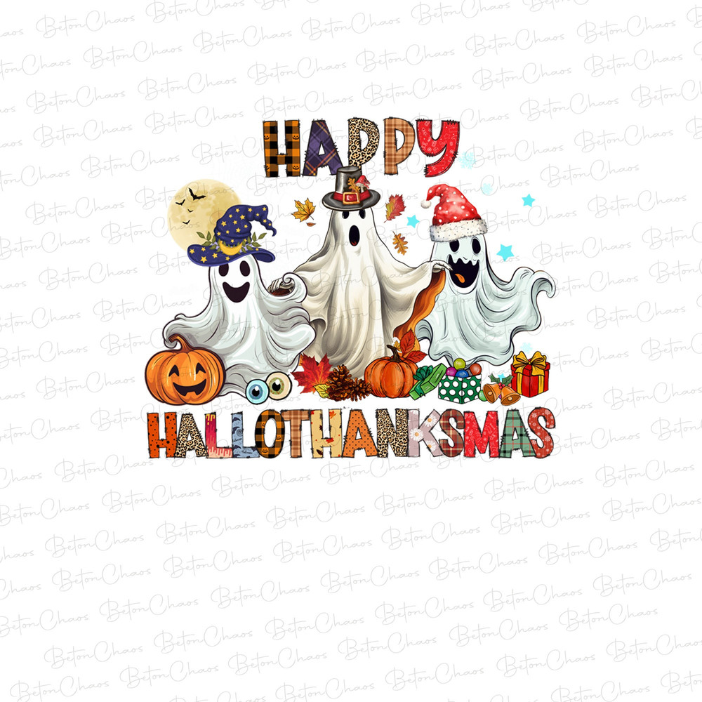 Happy Hallothanksmas Ghost PNG, Ghost Clipart, Fall PNG, Halloween png, Christmas PNG, Western Png, Instant Download, Sublimation Design - 1.jpg