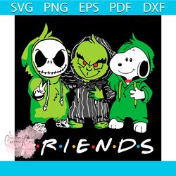 friends baby skellington grinch and snoopy svg, christmas svg, png, dxf, eps digital file crmas240820223