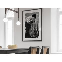 the smiths poster, johnny marr, music classroom decor, concert poster, black and white, vintage poster, music studio, to