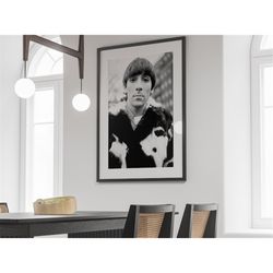 keith moon poster, black and white, vintage print, music studio decor, rock n roll poster, drummer gift, wall art, canva