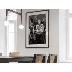 the exploited in london poster, black and white, vintage print, music studio decor, concert poster, farmhouse decor, ret