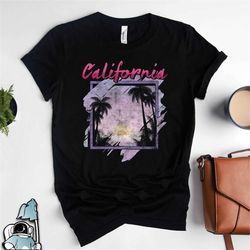 vintage california sunset shirt, california shirt, california gifts, retro california art, state of california surfer sh
