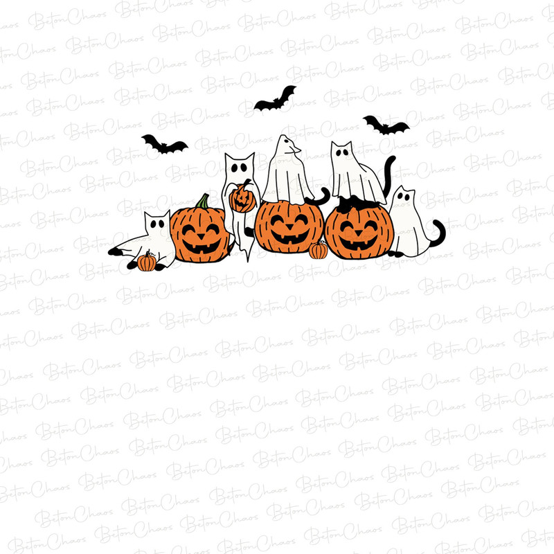 Retro Halloween Png, Halloween Cat Png, Ghost Cat Png, Ghost Halloween Png, Halloween Sublimation Design, Spooky Season Png - 1.jpg