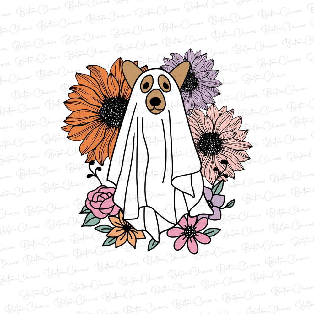 Retro Halloween Png, Halloween Dog Ghost Sublimation Design, Halloween Dog Png, Ghost Dog Png, Fall Design, Pumpkin Png, Spooky Season Png - 1.jpg