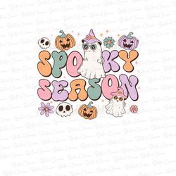retro halloween spooky season png, halloween sublimation design, halloween png, spooky season , tren