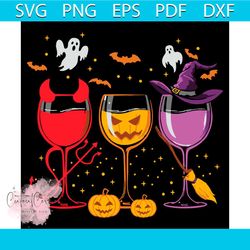 wine glasses halloween svg, girl halloween svg, pumpkin svg, halloween, wine svg dxf png eps,svg cricut, silhouette svg