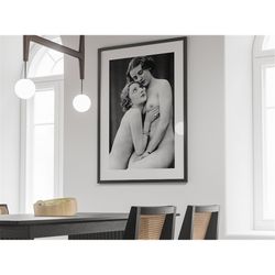 era lesbian vintage art poster, nude wall art, erotic nude print, digital prints, sexy poster, bedroom poster, lesbian p