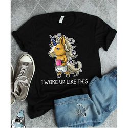 unicorn woke up like this shirt, unicorn coffee shirt, unicorn gifts, cute gifts, unicorn morning shirt, morning person,