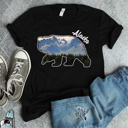 alaska bear shirt travel and nature wilderness alaskan vacation gift tshirt