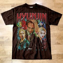 vintage style hyunjin t shirt, stray kids shirt. hyunjin retro shirt. k pop shirt, rap tee, hip hop kp08