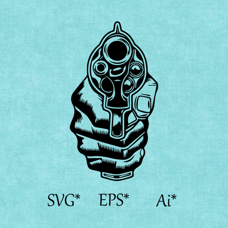 Gun In Hand SVG Gun Barrel Revolver Hold OnSight Digital SVG EPS AI