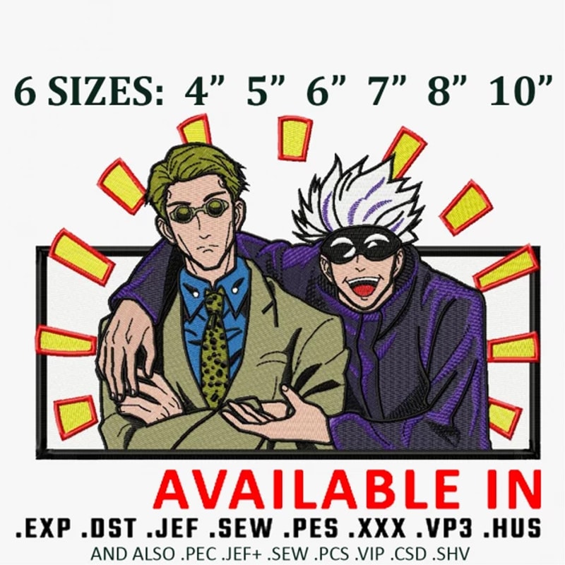 Gojo x nanami Embroidery Design