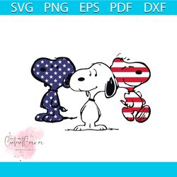 three snoopy american flag version svg, 4th of july svg, independence day svg
