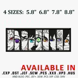 hashira embroidery design, demon slayer embroidery, anime shirt, embroidered shirt, anime design, digital download