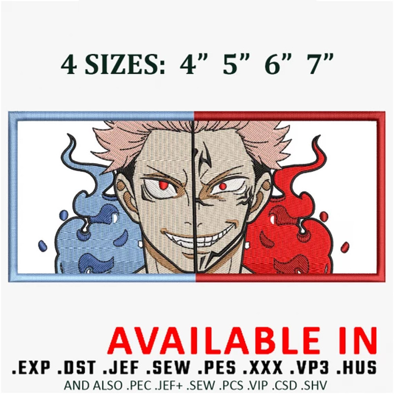 Yuji x sukuna Embroidery Design