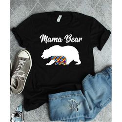 autism mom mama bear shirt  autistic awareness parent gift tshirt