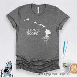 hawaii state roots shirt  hawaiian islands hi map print vacation gift tshirt