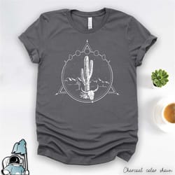 desert boho moon phase art shirt travel, hiking, and nature landscape gift tshirt