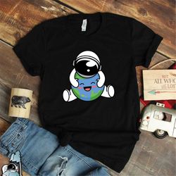 earth day astronaut hugging planet shirt  outer space and science gift tshirt