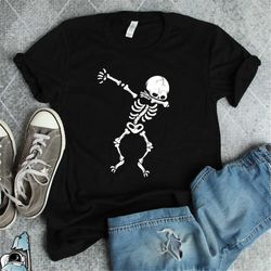 dabbing skeleton shirt halloween party fall trick or treat gift tshirt