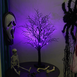 led halloween party scene layout decorative lights indoor decoration