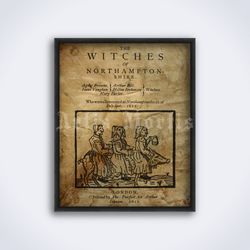 northamptonshire witch trial, witches on the pig, witchcraft printable art print poster digital download