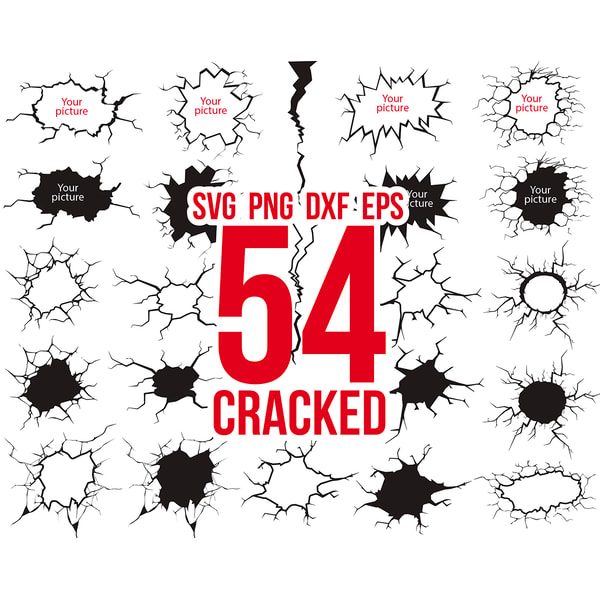 Crumbling Svg Cracked Svg Bundle, Crack Svg, Lightning Svg Svg, Broken Svg - Inspire ...
