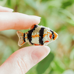 Small brooch fish, embroidered tiger barb to order