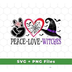 Peace Love Witches Svg, Peace Witches Svg, Witches Halloween Svg, Witches Svg, Halloween Svg, Horror Svg, SVG For Shirts