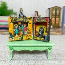 Puppet theater . Dollhouse miniature.Halloween. 1:12.